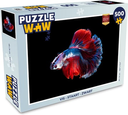 Puzzel Vis - Staart - Zwart - Legpuzzel - Puzzel 500 stukjes