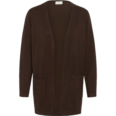 Kaffe KAlizza Long Cardigan Dames Trui - Coffee Bean