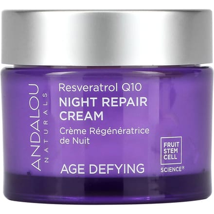 Nachtherstelcrème, Resveratrol Q10, Anti-aging, 1,7 fl oz (50 ml) white