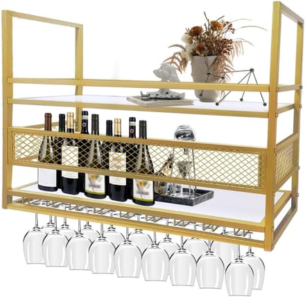 Zyrex® Barkast - Drankkast - Barmeubel - Goud - 25cm x 150cm x 90cm