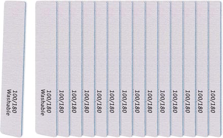 15x Professionele Dubbelzijdige Nagelvijlen - 100/180 Grit - Herbruikbaar