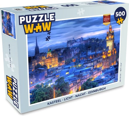 Puzzel Kasteel - Licht - Nacht - Edinburgh - Legpuzzel - Puzzel 500 stukjes