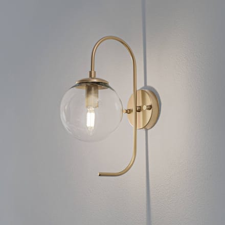 Opviq Wandlamp Jewel, goudkleurig, glas, hoogte 36 cm, E14