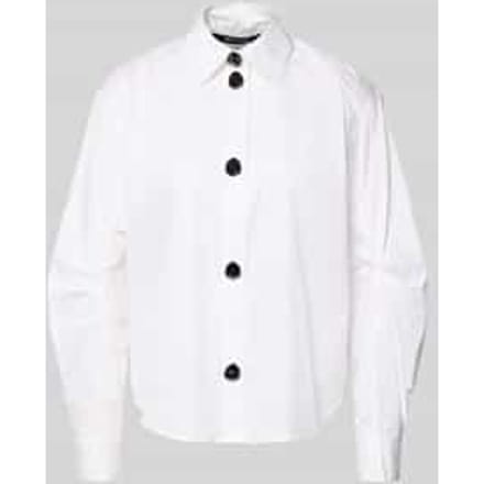 regular fit blouse van katoen met ballonmouwen