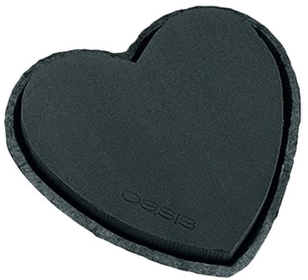 Steekschuim hart zwart 17cm 2 stuks trouwdecoratie