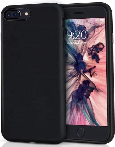 BMAX Siliconen hard case hoesje geschikt voor iPhone 7/8 Plus / Hard cover - Zwart