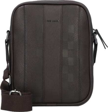 Ted Baker Schoudertas WAYDON House Check PU Flight Bag Brn-Choc Donkerbruin