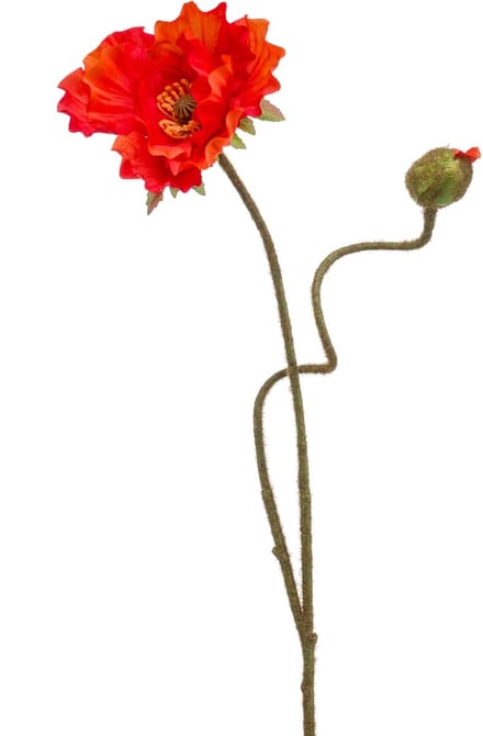 Emerald - Kunstbloem Klaproos 74cm rood - Kunstplant voor binnen