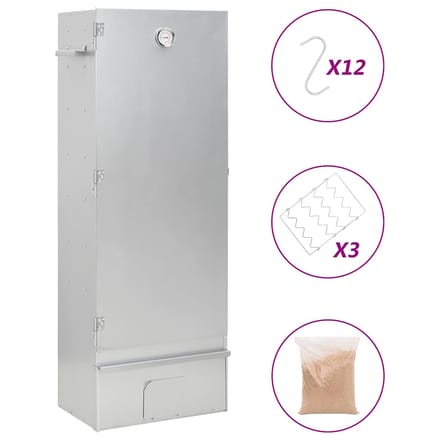 vidaXL - BBQ-rookoven - met - houtsnippers - 44,5x29x110 - cm - staal