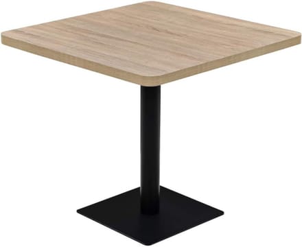 Bistro Tafel – Eettafel – Keukentafel – Bar Tafel – Vierkante Tafel – MDF Met Eikenlook – Compact 80x80 cm
