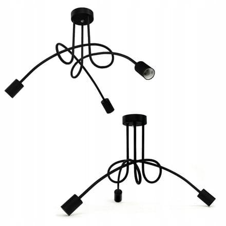 Moderne Zwarte Loft Hanglamp - 3 lichtpunten