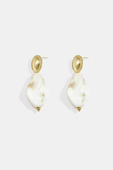 Oorbellen met natuursteen look