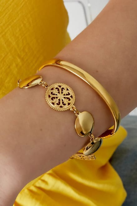 Vintage vibe armband - Goud