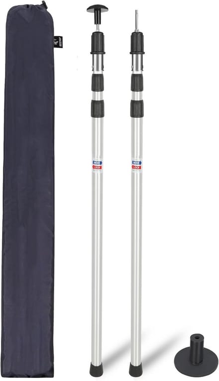 Telescopische Aluminium Tentstokken - Verstelbare Camping Accessoire - Set van 2, 230 cm