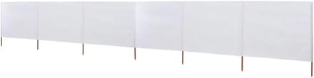 Strand Windscherm - Strandparasol Luifel - Bescherming tegen wind - Opvouwbaar 6-delig - 800 x 80 cm - Wit
