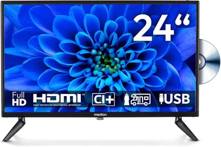 Full HD TV - Compacte Televisie - Mobiel Kijken - Ingebouwde DVD Speler - 24 inch Scherm