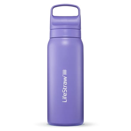 LifeStraw Go Series Stainl. Steel Water filter Bottle, 700ml; Thistle Purple-Drinkfles waterfilter