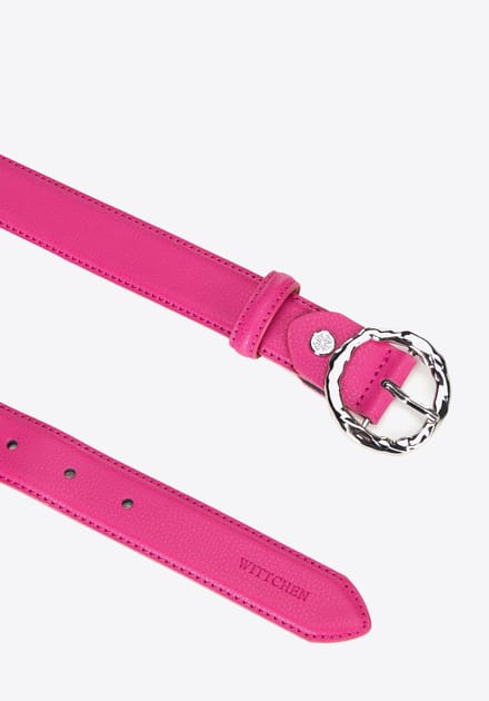 Wittchen - Damesriem - Echt Leer - Ronde Gesp - Roze