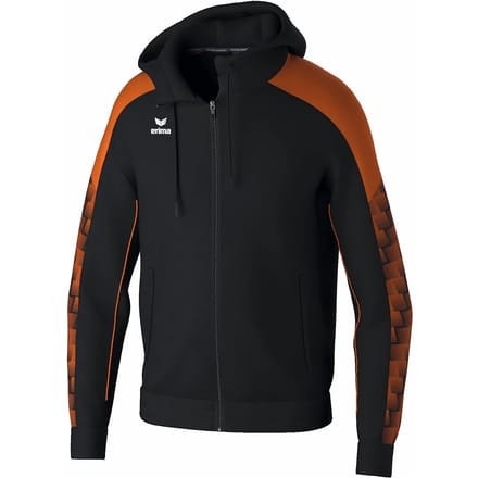 Erima Evo Star Trainingsjack Met Capuchon Kinderen - Zwart / Orange | Maat: 140