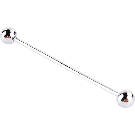 Heren verzilverde stalen kraagspeld met stud, barbell bar clip sluiting, broche 6 cm white