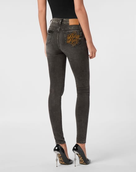 Denim High Waist Jegging Logo