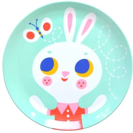 Petit Monkey melamine bord konijn mint