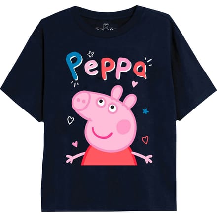 Peppa Pig Meisjes Klassiek Doodle T-shirt (Marine)