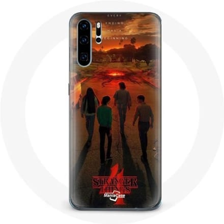 Coque pour Huawei P30 Stranger Things Saison 4 Affiche Art Equipages de la Nouvelle Théorie