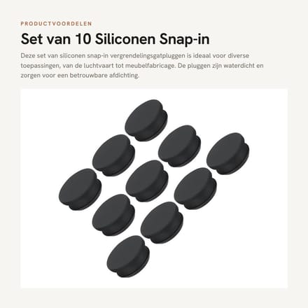 Dailygoods - Set van 10 Siliconen Snap-in Vergrendelingsgatpluggen