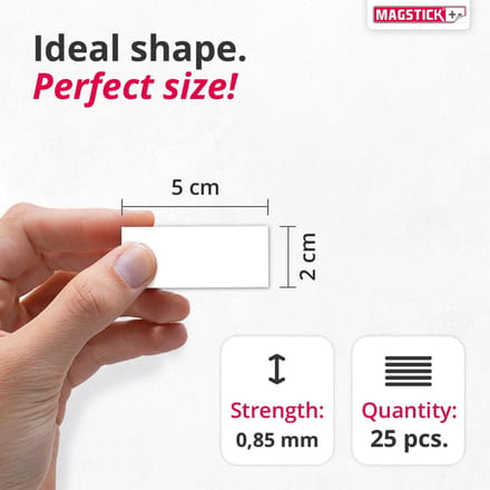 Dailygoods - 25 Beschrijfbare ® Magnetische Etiketten - 5 x 2 cm Wit