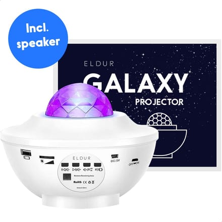 Eldur® Originele Sterren Projector - Wit - Galaxy projector - Sterrenhemel - Bluetooth met Muziek