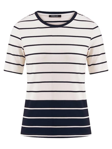 Shirt ronde hals Van Peter Hahn blauw