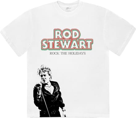 Rod Stewart - Rock The Holidays Heren T-shirt - M - Wit