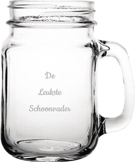 Gegraveerde Drinkglas 45cl De Leukste Schoonvader