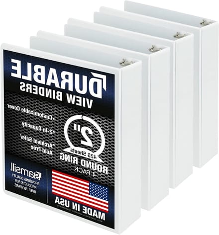 Ringband Mappen - Binders Organizer - Documenten Organiseren - Aanpasbare Overlay - 4 stuks - Wit
