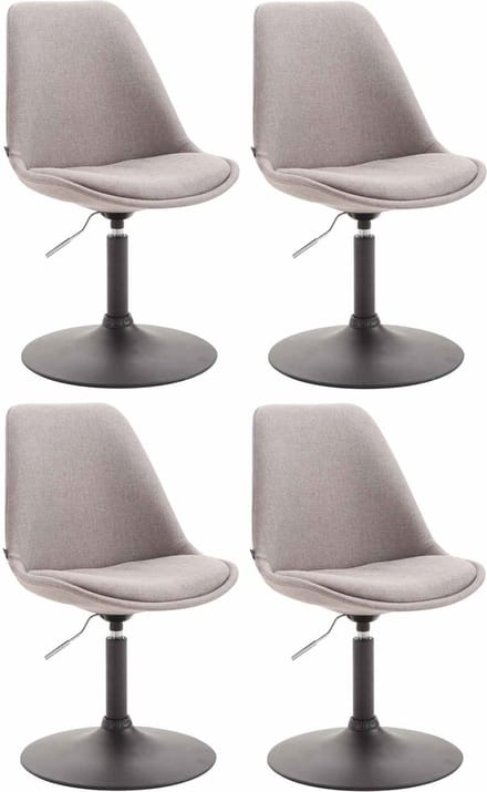 CLP Maverick Set van 4 Eetkamerstoelen - Stof grijs zwart