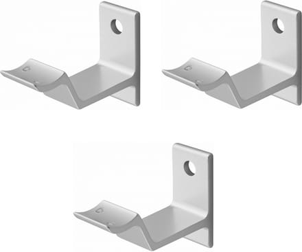 Hermeta leuninghouder 3543-01 - Aluminium - Opschroef - Hol zadel - 3 stuks