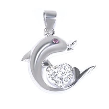 Blinx Jewels Zilveren Hanger Dolfijn Hartje Zirkonia