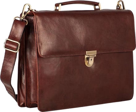 Leonhard Heyden Cambridge aktetas 1-vaks 13 inch - Roodbruin
