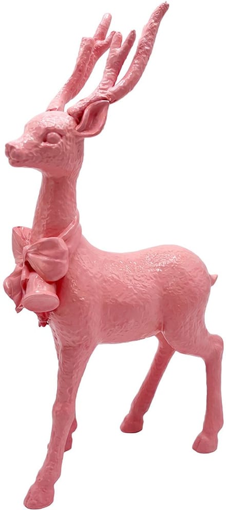 Clayre & Eef Decoratie Beeld Hert Roze Kunststof