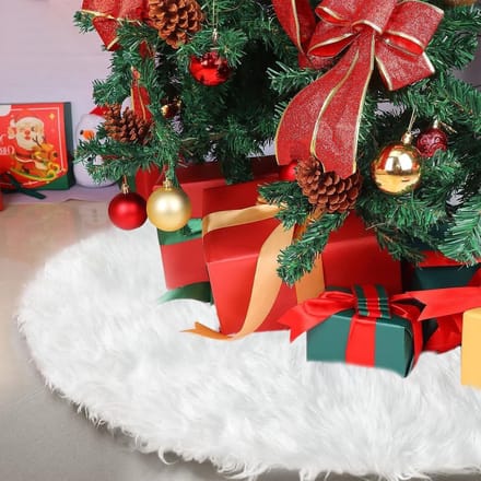 Kerstboomrokken - 90 cm witte rok voor middelgrote kerstbomen, decoratie, kerstversiering, feestelijke sfeer