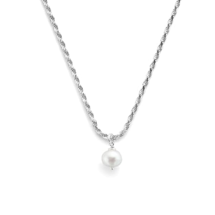 YO&NO - Zilver - Ketting - parel - 41+4cm - Sieraden Vrouw - Zilver 925