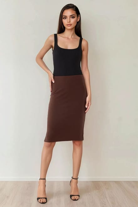 Hoge Taille Bodycon Midi Rok
