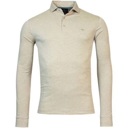 Baileys Polo 2Tone Slub Interlock Long Sleeve Beige / male