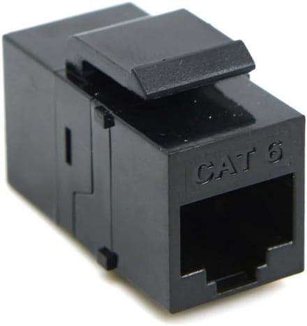 Keystone Koppeling RJ45 Vrouwelijk naar Vrouwelijk CAT6 UTP Netwerkconnector Zwart