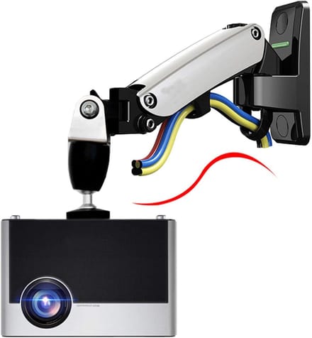 Projector Muurbeugel - Mini Projectorsteun - Thuis Kantoor Podium - Verstelbare Hoogte Armen - 1-7kg Draaglast - Wit