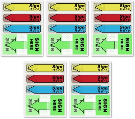 Dailygoods- Stickers 500 Stuks - Teken Hier Labels - Vlaggen/Datum