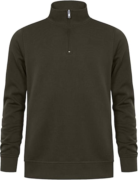 Unisex Troyer Trui met driekwartsrits Khaki - S