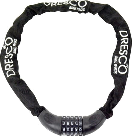 Dresco Kettingcijferslot 90cm - Rond 6mm - Zwart