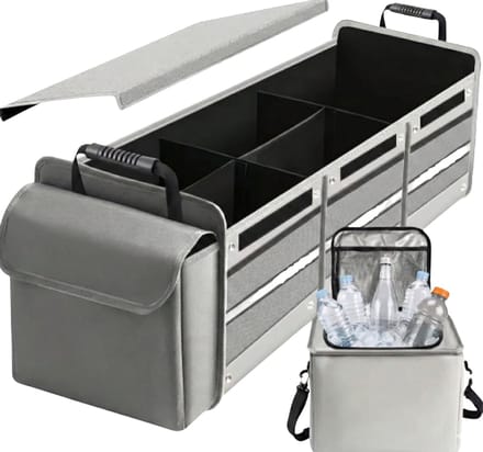 Livista Kofferbak Organizer - Auto Organizer - Opbergbox - met koeltas - drie compartimenten - Grijs